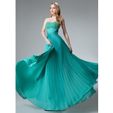Empire Sweetheart Floor-Length Chiffon Holiday Dress With Ruffle Beading (020003246)