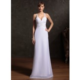 Sheath Sweetheart Floor-Length Chiffon Holiday Dress With Ruffle Beading (020015086)