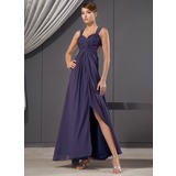 Sheath Sweetheart Ankle-Length Chiffon Evening Dress With Ruffle Beading Sequins (017014480)