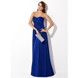 Empire Sweetheart Sweep Train Chiffon Evening Dress With Ruffle (017021098)