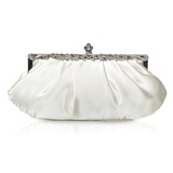 Ivory Gorgeous Satin Shell With Rhinestone Evening Handbags/ Clutches More Colors Available (012005572)