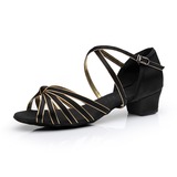 Satin Leatherette Sandals Flats Latin Ballroom Dance Shoes With Bowknot (053011476)