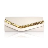 (Beige)Gorgeous Satin/ Silk Shell With Beading Evening Handbags/ Clutches (012013556)
