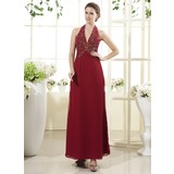 Sheath Halter Floor-Length Chiffon Mother of the Bride Dress With Beading (008015452)