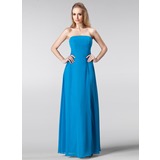 A-Line/Principessa Senza spalline Al pavimento Chiffon Abito da damigella (007005184)