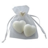White Double Heart Shaped Soaps With Gauze Bag (051024183)