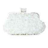 White Lace Shell With Beading Evening Handbags (012010429)