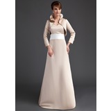 Sheath Sweetheart Sweep Train Satin Bridesmaid Dress With Sash (007001464)