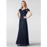 Sheath Halter Floor-Length Chiffon Bridesmaid Dress With Ruffle (007004439)