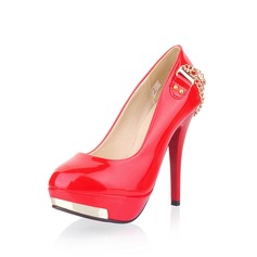 Patent Leather Stiletto Heel Platform Pumps With Chain (085025204)