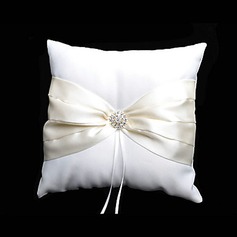 Ring Pillow In Ivory Satin With Rhinestones And Sash(103018255)