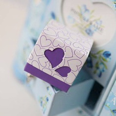 Scatola quadrata Favor con ritagli di cuore (Set di 12) (050013078)