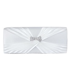 White Gorgeous Satin With Austrian Rhinestone Evening Clutches (012008204)