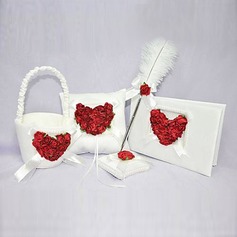 Wedding Collection Set in Satin With Rose Petals (4 Pieces)(100017957)