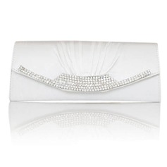 Gorgeous Satin With Austrian Rhinestone Evening Handbags/ Clutches More Colors Available (White) (012011034)