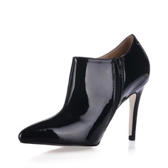 Patent Leather Stiletto Heel Closed Toe Ankle Boots (055013666)