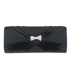 Black Gorgeous Satin With Austrian Rhinestone Evening Clutches More Colors Available (012008203)