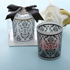 Damask Traditions Frosted Glass Tea Light Holder(096017611)