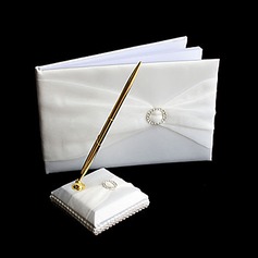 Rhinestone Wedding Guest Book And Pen Set(101018185)