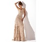 A-formet/Prinsesse En skuldret/asymmetrisk Sweep Brudeslep Chiffon Kjoler til brudens mor med Frynse Profilering (008006056)