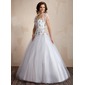 Ball-Gown Sweetheart Floor-Length Tulle Quinceanera Dress With Embroidered (021004553)