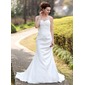 Tubino A cuore Sweep treno Taffeta Abito per matrimonio con Increspature (002000490)