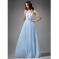 Empire Strapless Floor-Length Chiffon Charmeuse Bridesmaid Dress With Sash (007000961)
