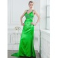 Sheath V-neck Court Train Charmeuse Prom Dress With Beading Sequins (018005236) Sheath V-neck Court Train Charmeuse Prom Dress With Beading Sequins (018005236)