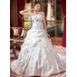 De baile Sem alça Cauda catedral Tafetá Organza Vestido de noiva com Bordados Pregueado Cintos Bordado Lantejoulas (002004589) De baile Sem alça Cauda catedral Tafetá Organza Vestido de noiva com Bordados Pregueado Cintos Bordado Lantejoulas (002004589)