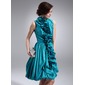 A-Line/Princess Scoop Neck Knee-Length Taffeta Cocktail Dress With Ruffle (016020775) A-Line/Princess Scoop Neck Knee-Length Taffeta Cocktail Dress With Ruffle (016020775)