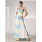 Empire One-Shoulder Sweep-slæb Chiffon Festkjole med Flæsekanter (020014456)