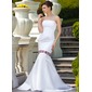 Mermaid Strapless Watteau Train Satin Wedding Dress With Lace Sashes Beadwork (002011613) Mermaid Strapless Watteau Train Satin Wedding Dress With Lace Sashes Beadwork (002011613)