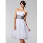 A-Line/Princess Strapless Short/Mini Taffeta Organza Bridesmaid Dress With Ruffle Sash Beading (007005224) A-Line/Princess Strapless Short/Mini Taffeta Organza Bridesmaid Dress With Ruffle Sash Beading (007005224)