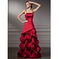A-Line/Princess Floor-Length Satin Bridesmaid Dress With Ruffle Beading (007001762)
