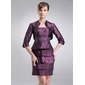 Sheath Short/Mini Taffeta Mother of the Bride Dress With Beading (008006087) Sheath Short/Mini Taffeta Mother of the Bride Dress With Beading (008006087)