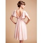Impero A cuore Al ginocchio Chiffon Abito da damigella con Increspature (007004126)