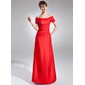 Sheath Off-the-Shoulder Floor-Length Taffeta Mother of the Bride Dress With Ruffle (008020984)