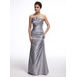Sheath Sweetheart Floor-Length Taffeta Prom Dress With Ruffle (018005076)