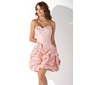 Tubo Coração Curto/ Mini Tafetá Vestido de boas vindas com Pregueado Beading (022020992)