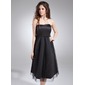 Empire Sweetheart Knee-Length Satin Tulle Maternity Bridesmaid Dress With Ruffle (045004405)