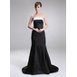 Mermaid Strapless Court Train Charmeuse Oscar Style Dress With Sash (028004028)