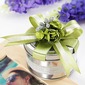 Round Favor Tin With Green Flowers And Bow (Set of 6) (050013822) Round Favor Tin With Green Flowers And Bow (Set of 6) (050013822)