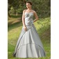 Duchesse-Linie Herzausschnitt Pinsel-Schleppe Satin Brautkleid mit Rüschen Spitzen (002024697)
