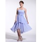 A-Line/Princess Sweetheart Asymmetrical Chiffon Bridesmaid Dress With Ruffle Flower(s) (007026264) A-Line/Princess Sweetheart Asymmetrical Chiffon Bridesmaid Dress With Ruffle Flower(s) (007026264)