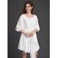 A-Line/Princess Cowl Neck Knee-Length Chiffon Homecoming Dress With Sash (022011306)