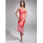 Sheath Strapless Tea-Length Taffeta Tulle Prom Dress With Ruffle (018020863) Sheath Strapless Tea-Length Taffeta Tulle Prom Dress With Ruffle (018020863)
