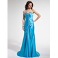 Sheath Sweetheart Court Train Charmeuse Prom Dress With Ruffle Beading Sequins (018004829) Sheath Sweetheart Court Train Charmeuse Prom Dress With Ruffle Beading Sequins (018004829)