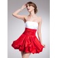 Empire Strapless Short/Mini Taffeta Homecoming Dress With Ruffle (022021063)