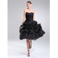 A-Line/Princess Sweetheart Knee-Length Organza Homecoming Dress With Ruffle (022021295) A-Line/Princess Sweetheart Knee-Length Organza Homecoming Dress With Ruffle (022021295)