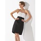 Sheath Sweetheart Knee-Length Taffeta Bridesmaid Dress With Ruffle (007004133)